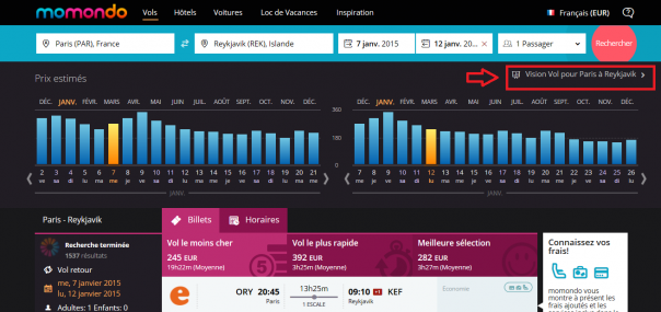 comparateur vols islande