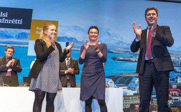 Áslaug Arna, Ólöf et Bjarni félicitent leurs électeurs - © mbl.is